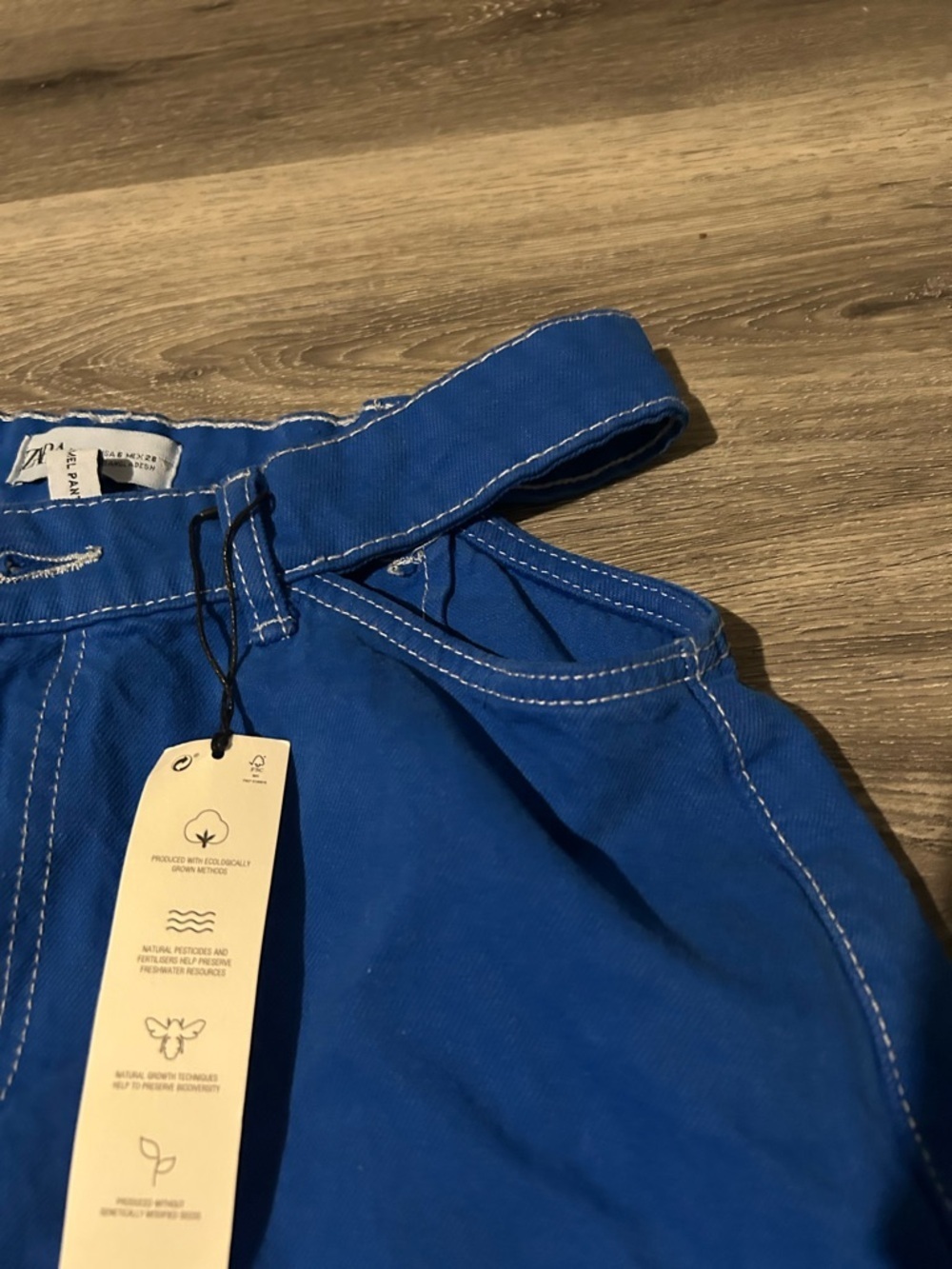 Zara Royal Blue Wide-Leg Jeans - Picture 4 of 6